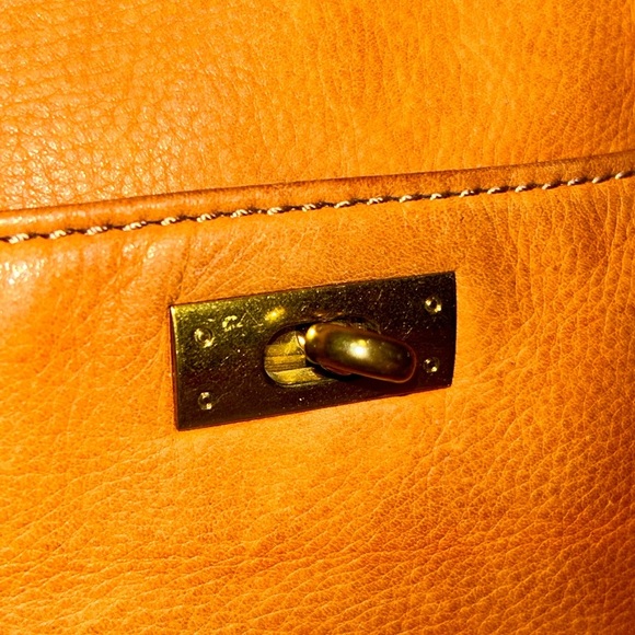 VINTAGE cognac leather J.Crew crossbody bag - Picture 3 of 14